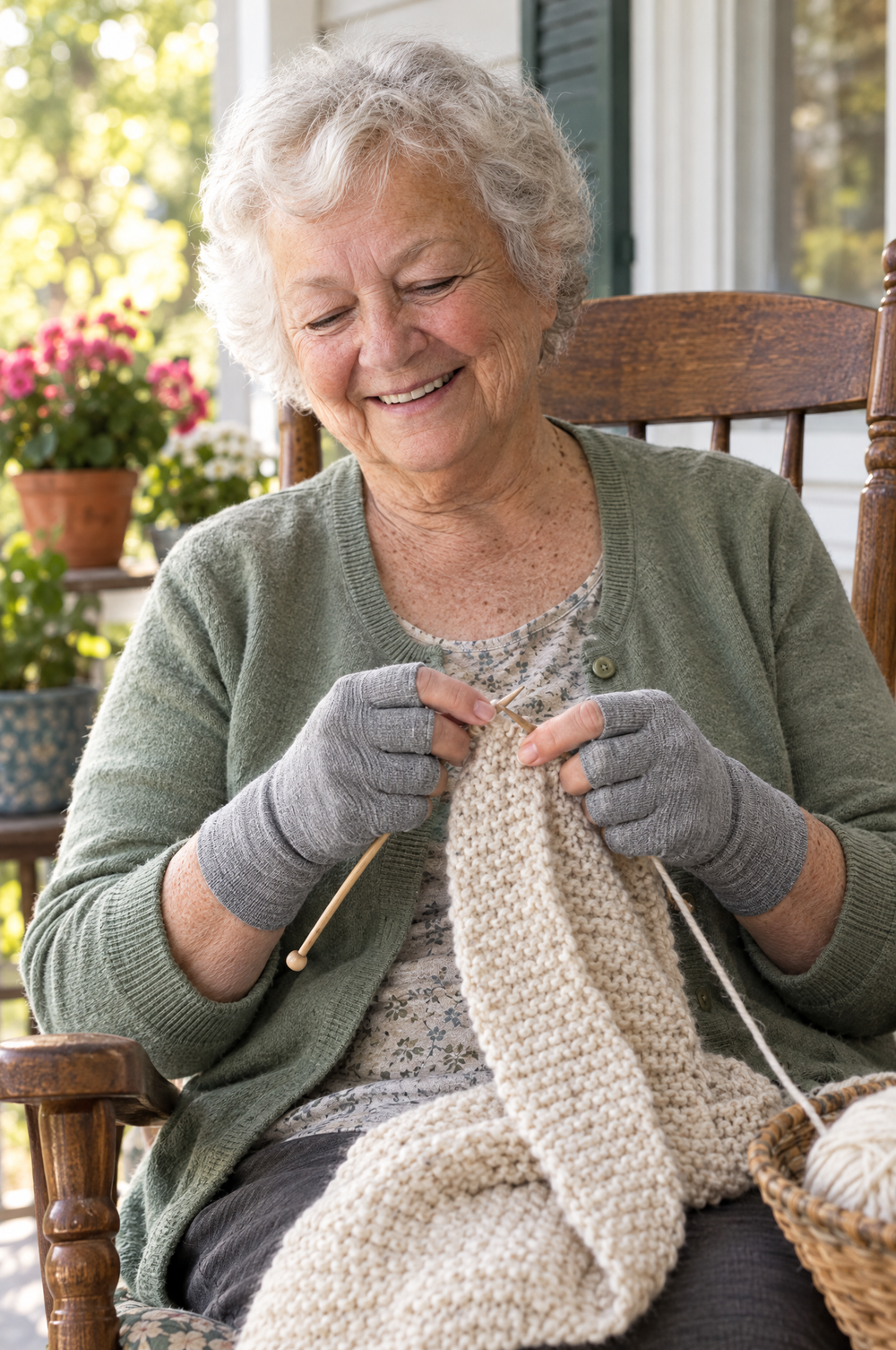Knitting on the couch