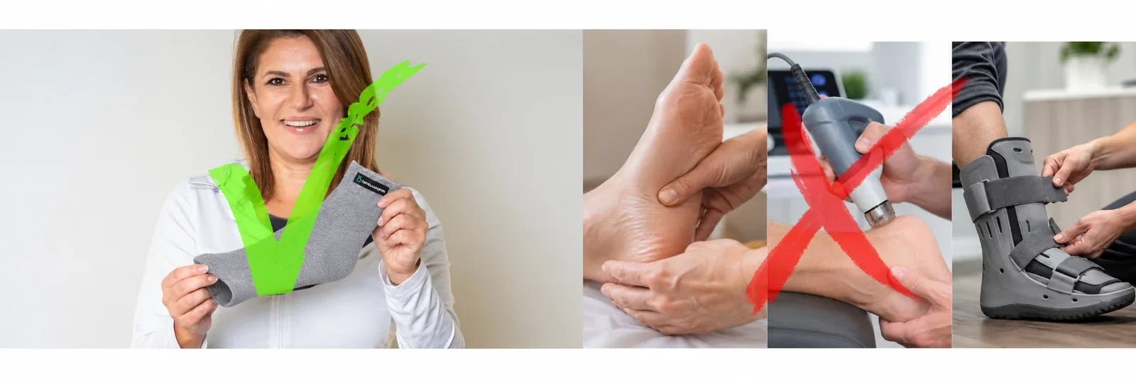 FLEX+ sleeve compared with insoles and rigid braces