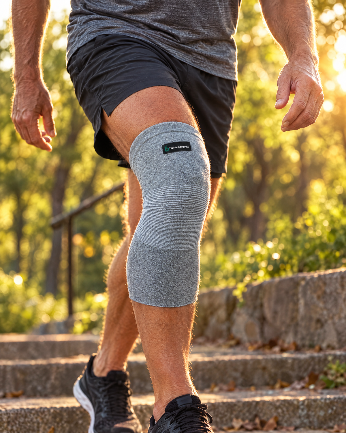 FLEX+ Bamboo Knee Sleeve in everyday use | Gray