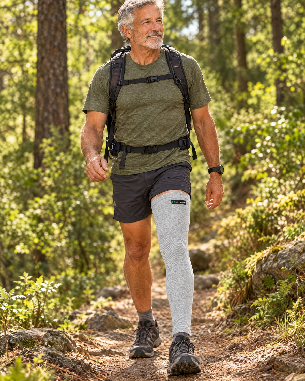 FLEX+ Bamboo Full Leg Sleeve in everyday use | Gray