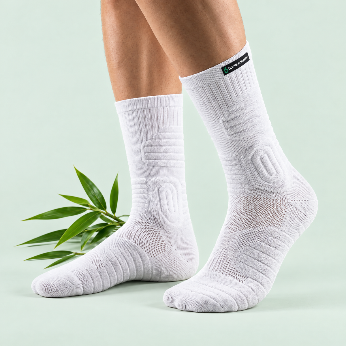 STEADY+ Cushion Compression Crew Socks by BambuCompress