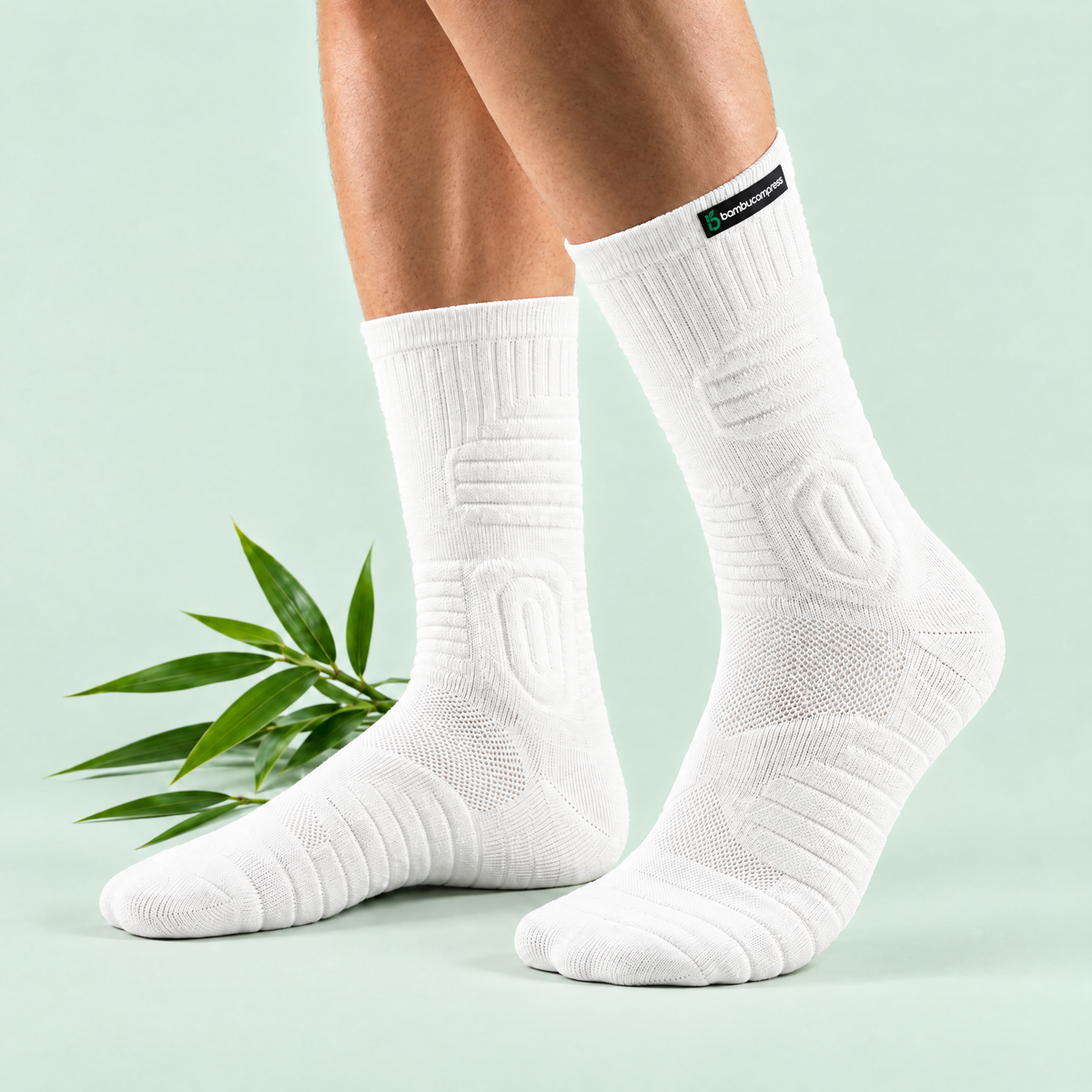 STEADY+ Cushion Crew Socks | White