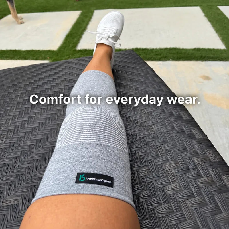 BambuCompress knee sleeve customer photo: Comfort for everyday wear.