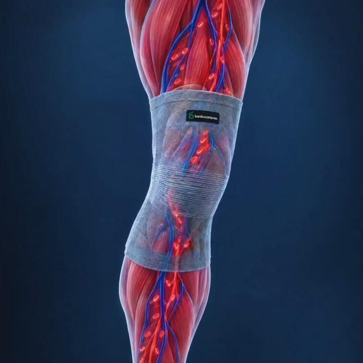 FLEX+ Bamboo Knee Sleeve gentle compression animation