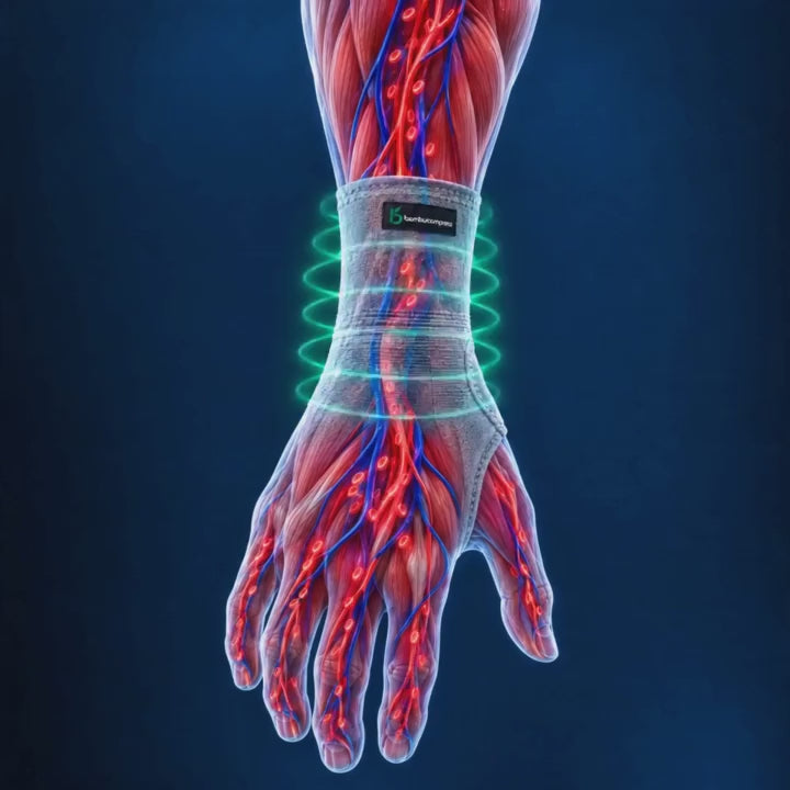FLEX+ Bamboo Wrist Sleeve gentle compression animation